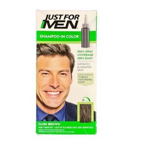 Just For Men Shampoo In Color 100% Gray Coverage Dark Brown H-45 Hair Color NWT
